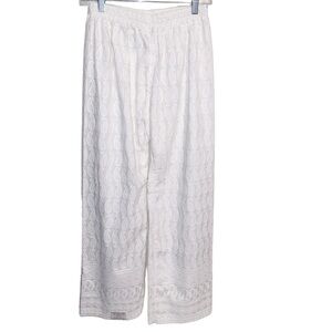 Nayaab Pants Wide Leg Palazzo Womens Small Embroidered Paisley Boho Resort vacay